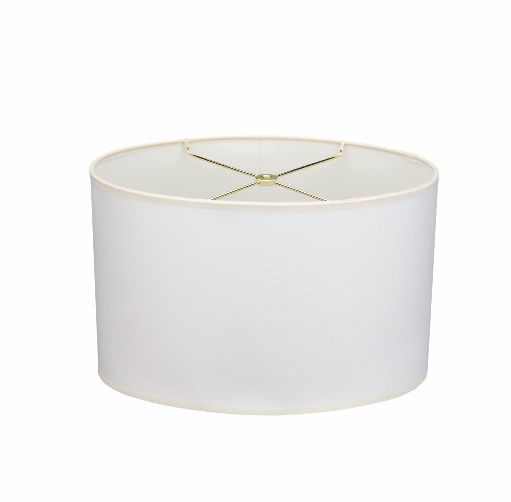 Aspen Creative 37021A Transitional Oval Hardback Shaped Spider Construction Lamp Shade in Off-White, 15 1/2" wide (9" + 15 1/2") x (9" +x 15 1/2") x 10"