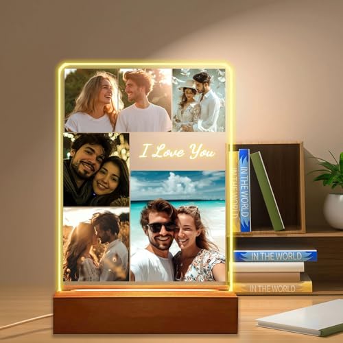 Lámpara 3D personalizada para foto/texto personalizado con estilo Instagram, lámpara LED 3D para el día de San Valentín, boda, aniversario, cumpleaños, lámpara 3D (128 x 178 x 5 mm)