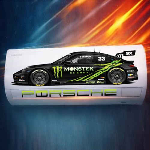 Image of Trending Porschhe 911 Racing AC Sticker, Air Conditioner Premium Vinyl, HD Gloss Finish, 24 Inches, for AC, Wall, Door, Glass (MONSTERBLACK)