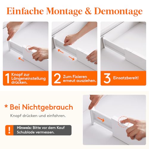 Lifewit 5er Schubladentrenner Verstellbar für Innenlänge 28–40cm&Höhe>10cm – Ansicht 6