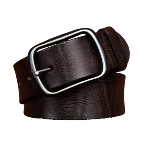 Ceinture en cuir classique effet vieilli délavé pantalon costume boucle métal unisexe