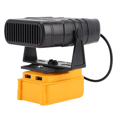 Wakects Calentador de Espacio Portátil, Ventilador Calefactor Pequeño Alimentado por Batería con ángulo Ajustable y 2 Salidas USB para Batería de Iones de Litio