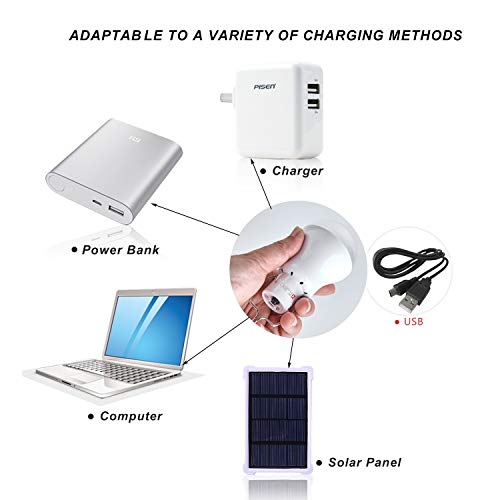 KK.BOL Solar Light Bulb Portable Rechargeable Solar Lamp for Indoor Outdoor Lights Emergency Fishing Camping Chicken coop Lamp Pet House Light (2PCS S1500)