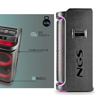 Enceinte Active Sonorisation WILDSPACE2-2000W, Bluetooth, USB/AUX, Lumière LED, TWS, 1 SUB 10" + 1 woofer 6,5" + 1 Tweeter