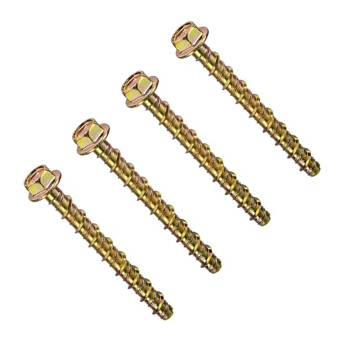 Image of TERF® M5 X 50mm Masonry Concrete Anchor Screw Bolts M5 (5mm) X 50mm Hexagon Flange Head ZYP Self Tapping Anchor Screws Multi Fix Bolts For Concrete Masonry Brick Block Stone Wood - 10 Pcs