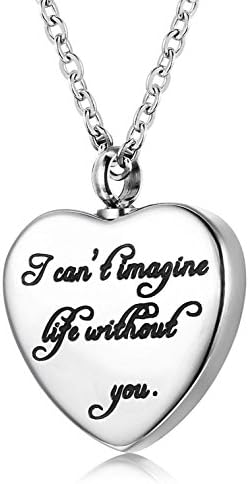 Udalyn Cremation Necklace Keepsake Memorial Pendant Heart Shaped Urn Chain for Parents Friends Lovers