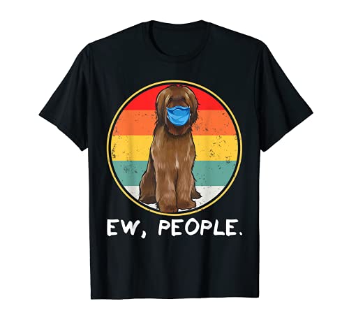 Vintage Ew People Briard Dog indossare maschera viso Maglietta
