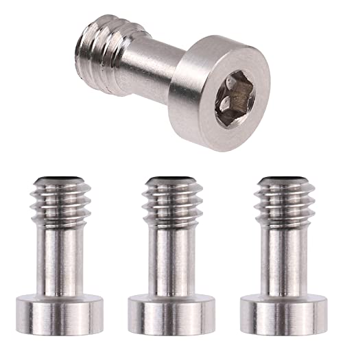 FOTGA Lot de 4 vis hexagonales longues pour appareil photo 1/4"-20 avec matériau en acier inoxydable pour trépied de caméra, monopode, trépied, plaque à dégagement rapide Cover
