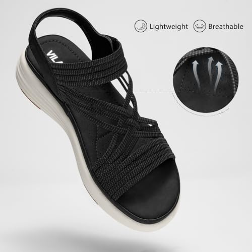 Women's Comfortable Walking Sandals with Elastic Strap LightWeight Sandals for Women 2025 Summer Dressy2