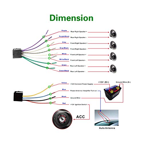X-REAKO Radio Coche Autoradio Bluetooth Apoyo de Reproductor MP3 Llamadas Manos Libres Radio FM Soporte Control Remoto del Volante, Carga rapida