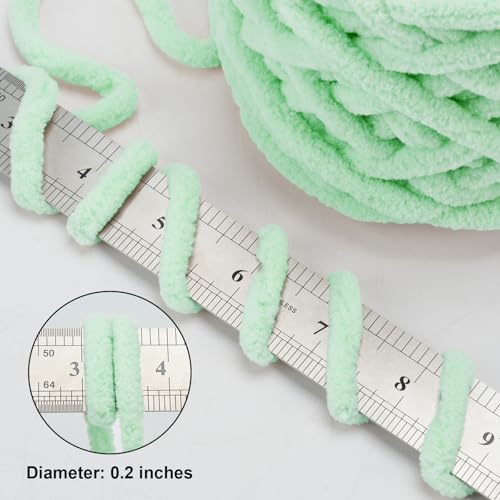 Image of INNDUN Blanket Yarn 100g /3.5oz - Green Chenille Yarn 6 Super Bulky - 72 Yards - Knitting, Crocheting & Crafts Chunky Yarn