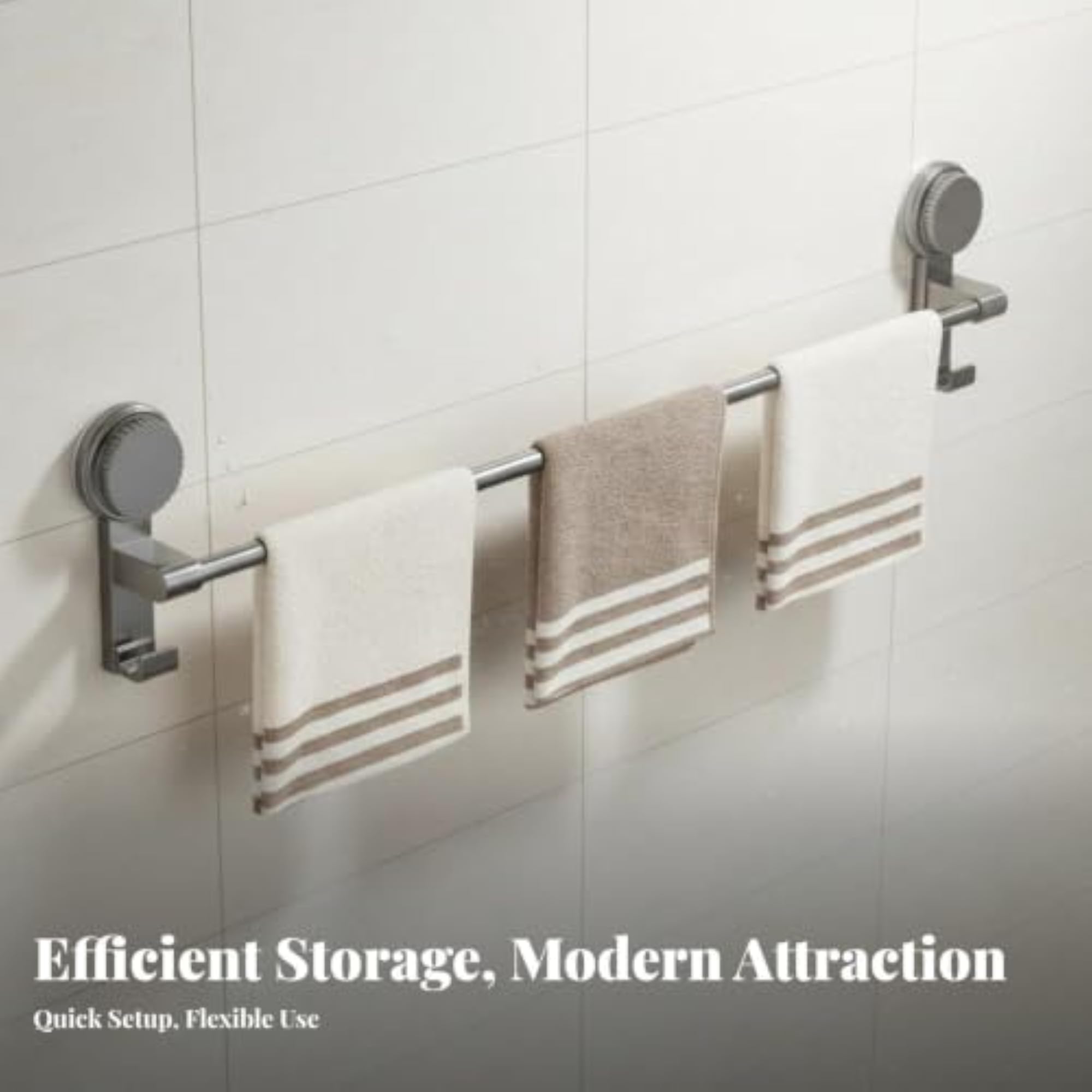 Suction Cup Double Towel Bar for Quick Installation