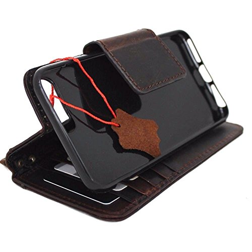 Genuine Italian Full Real Leather Case For Iphone 8 Plus Book Wallet Slim Cover Handmade Luxury Cards Slots Retro Classic Brown Thin Daviscase #TOP2