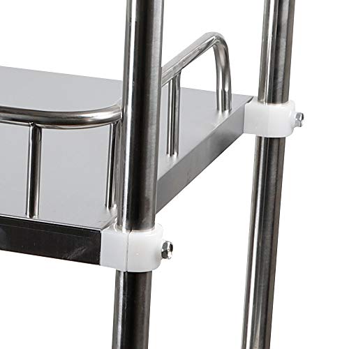 3 Layer Rolling Utility Cart, Stainless Steel Trolley Multi-Purpose Storage Cart Lab Vehicle Portable With 360° Silent Swivel Wheels For Lab Equipment Use Grade Beauty Salon Spa #TOP7