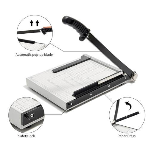 Cortador de papel de guillotina, metal resistente, corta 10 hojas, protector de seguridad para papel, fotos, corte de tarjetas