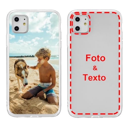 Ya en manzanajugosa.com: MXCUSTOM Funda Personalizada para Apple iPhone 11, Carcasa Personalizado Telefono movil Transparente Blando TPU con Foto Imagen Texto Disena (FXT-CR-P1)