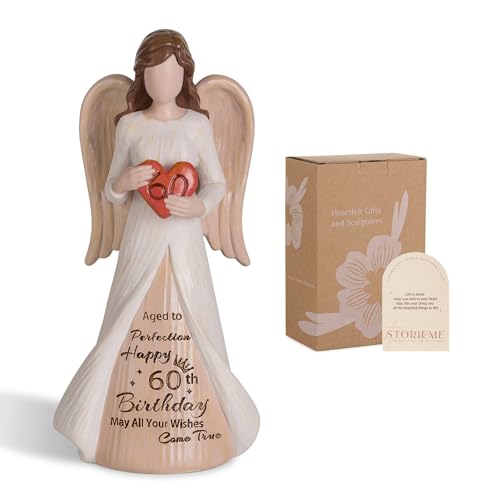Storieme 60th Birthday Gifts for Women: Unusual Birthday Gift for 60 Year Old Woman Her Mum Sister Ladies Angel Figurine Decorations (7.5/19cm)