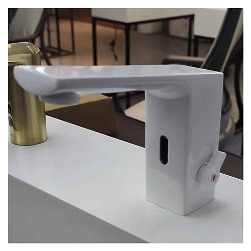 Grifo automático con sensor blanco para eliminar goteos de latón monomando AC DC 4