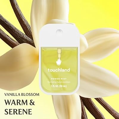 Touchland Hydrating Hand Sanitizer Spray Blossom Trio Set (Pure Lavender, Vanilla Blossom, Rainwater) 3 x 1 FL OZ Travel Size Mists