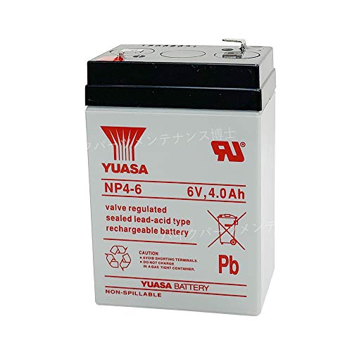 台湾ユアサ YUASA NP4-6 小形制御弁式鉛蓄電池 シールドバッテリー 互換 GP645 PE6V4.5 6M4 NP4-6 SH4.5-6 FXM4-3 LA640 UPS