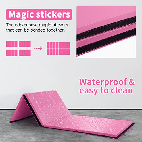 Gymnastics Mat 4X10X2 Tumbling Mat Gym Mat 4 Foldding Mat Gymnastic Indoor/Outdoor Mat 2 Inches Thick Pu Leather Exercise Mat For Tumbling Stretching Yoga Arts Mat Home Gym Mat Yoga Mat #TOP4