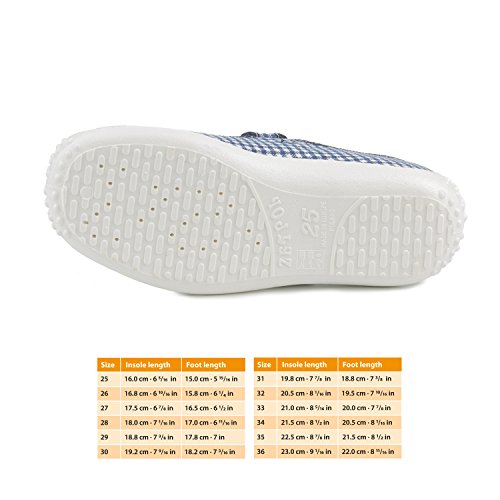 Julia 5954 Little Girls' Navy Blue Checkerd Hook-and-Loop Natural Canvas Mary Jane Flat3