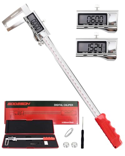 Image of GODESON Digital Caliper 12 inch with Outer Groove, Brake Disc Rotor Measuring Tool, Stainless Steel Digital Calipers for 3D Printing & DIY, LCD, Inch /MM Units, Auto-Off, Rubberized Grip & Storage Case