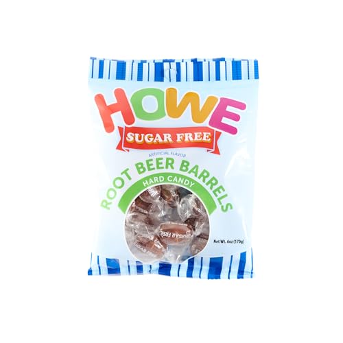 Howe Sugar Free Root Beer Barrels, Hard Candy 6 oz Bag