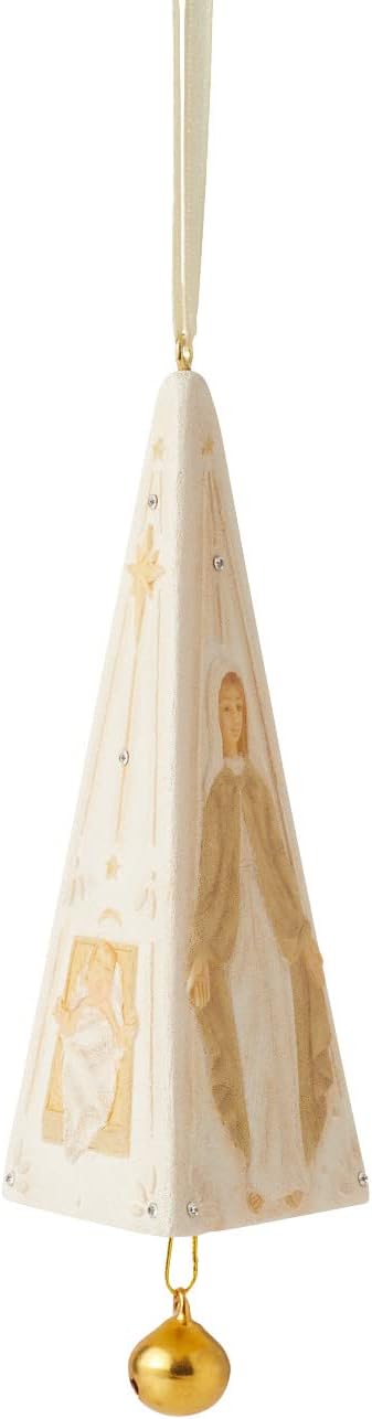 Enesco Foundations Nativity Holy Family Pyramid Bell Hanging Ornament, 4.33 Inch, Multicolor