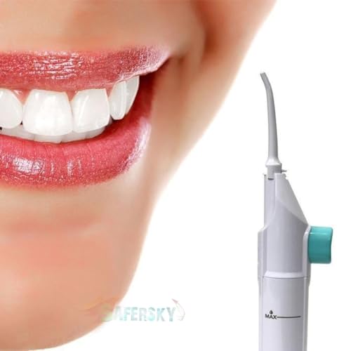 Image of SAFERSKY Water-Jet Flosser Air technology Cords Speed Dental Care Tooth Pick Power Dental Cleaning Whitening Teeth Kit Power Floss Air Powered Dental Water Jet (White)