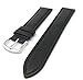 JP Leatherworks Mens Genuine Italian Leather Watchband Chronograph Style Black 19mm Watch Band