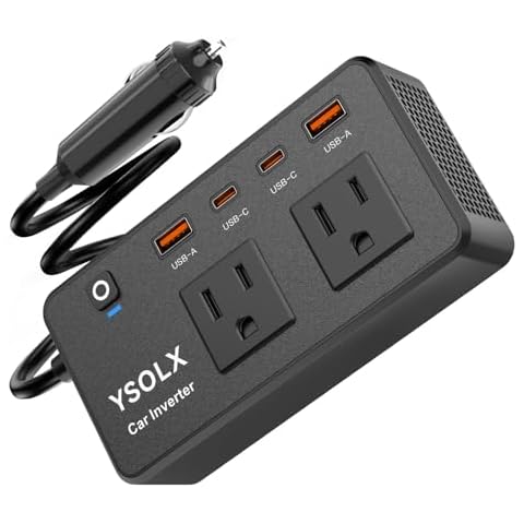 300W Car Power Inverter - YSOLX Convert 12V DC to 110V AC for Laptops & Phones with 24W Fast Charging USB Cover