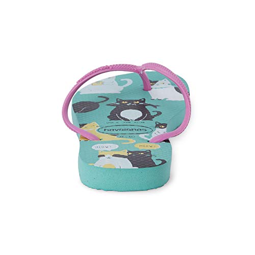 Chinelo, Havaianas, Slim Pets, Verde Orvalho, 33/34, Feminino