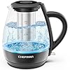 Chefman Electric Kettle with Tea Infuser, Compact 1L (4 Cups), 1500W, Removable Lid for Easy Cleaning, Boil-Dry Protection, Stainless Steel Filter, BPA Free, Auto Shut Off, Small Electric Tea Kettle