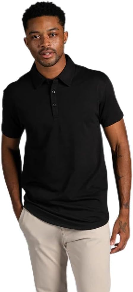 BYLT Men's Drop-Cut Polo – Collared Casual Shirt for Men – Soft Polyester, Cotton, and Spandex Blend – Wrinkle Resistant