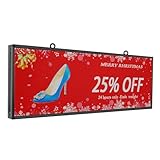 HS LED Outdoor Signs for Business P5 39''x14'', WIFI Scrolling Programmable , Digital Electronic Message Board for Advertising, Menu board for Restaurant, Customizable Tunemax LED Display for sports ticker, Support Video Image ＆ Text