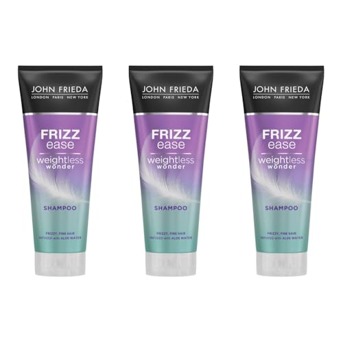Image of John Frieda Frizz Ease Weightless Wonder Shampoo for Fine, Frizzy Hair, Infused with Aloe Water, 250ml, Pack of 3