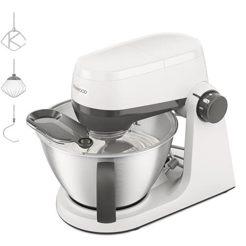 Kenwood Multi Tasker (KHC30.000WH) Robot de cuisine, moteur 1000 W, 44 % silencieux*, bol mélangeur de 4,3 l avec poignée, capacité de pâte 1,7 kg, 7...
