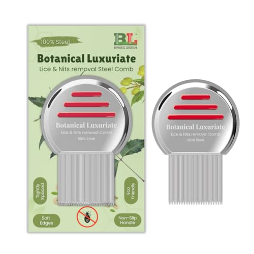 Image of Botanical Luxuriate Tea Tree Natural Anti Lice And Nits Shampoo 100 Ml With Steel Lice And Nit'S Removal Comb, Spiral Micro-Grooved Teeth For Kids | Women | Men