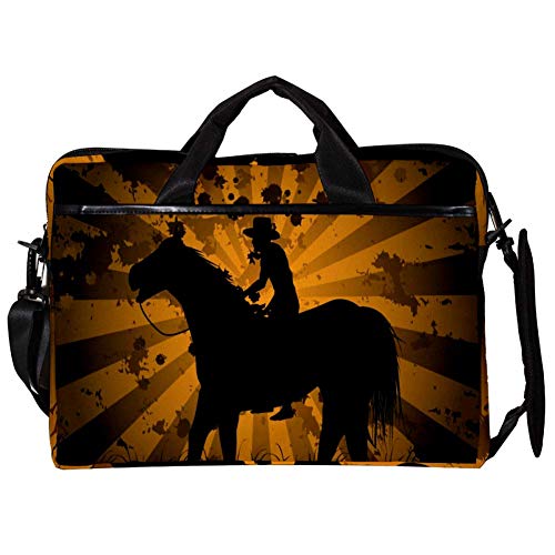 Bolsa de mensajero para portátil de 14 a 15.4 pulgadas acolchada con diseño ecuestre