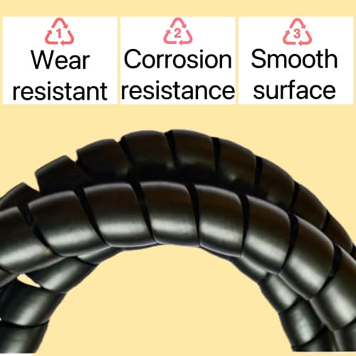 XIENLIU Spiral Wrap Cable Protector - 2.0\" OD x 10\' Pre-Cut Lengths - Safe Hose Protector to Avoid Wear and Extend Life for Hydraulic Pneumatic Hoses