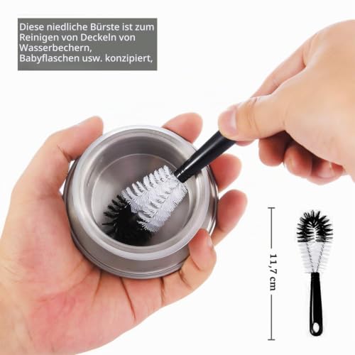 Foto von ALINK Flaschenbürste Reinigungspinsel [8er Set] - Langer Flaschen Reiniger Pinsel bürste für Strohhalme, Flasche, Wasserflaschen, Bierflaschen, Thermoskanne-schwarz