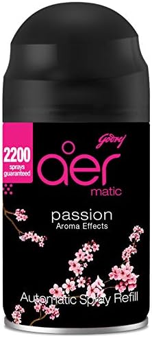 Godrej aer Matic Refill - Automatic Room Fresheners | Passion | 2000 Sprays Guaranteed | Lasts up to 60 days (225ml)