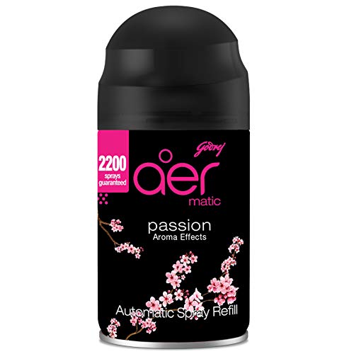 Godrej aer Matic Refill - Automatic Room Fresheners | Passion | 2200 Sprays Guaranteed | Lasts up to 60 days (225ml)