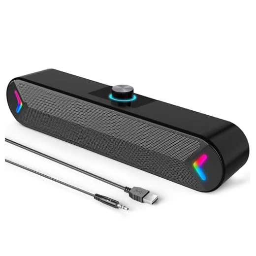 LENRUE Computer Speakers,Wired USB-Powered PC Speakers with 10W Stereo Sound,Sound-bar Speakers for PC Desktop Computer