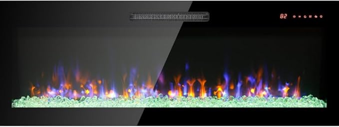 Calefactor Eléctrico Empotrado de 60 Pulgadas con Panel de Vidrio Templado y Control Remoto miniatura 5