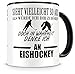 Samunshi® Ich denke an Eishockey Tasse Kaffeetasse Teetasse Kaffeepott Kaffeebecher Becher H:95mm/D:82mm schwarz