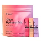 Basis Hydration Low Sugar Powder Packets, Electrolyte Mix, Keto-Friendly, Supplement Drink, Pregnancy Dehydration Relief - for Workout Travel Sports (Variety Pack, 30 Sticks)