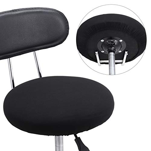 Round Bar Stool Covers Elastic Bar Chair Covers Washable Stool Cushion Slipcover For Home Bar Hotel Use, 12-14 Inch (Black, 4 Pieces) #TOP4