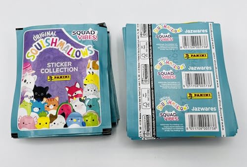 manuelkant 50 Bustine sigillate per la raccolta di figurine Squishmallows Squad Vibes! Panini